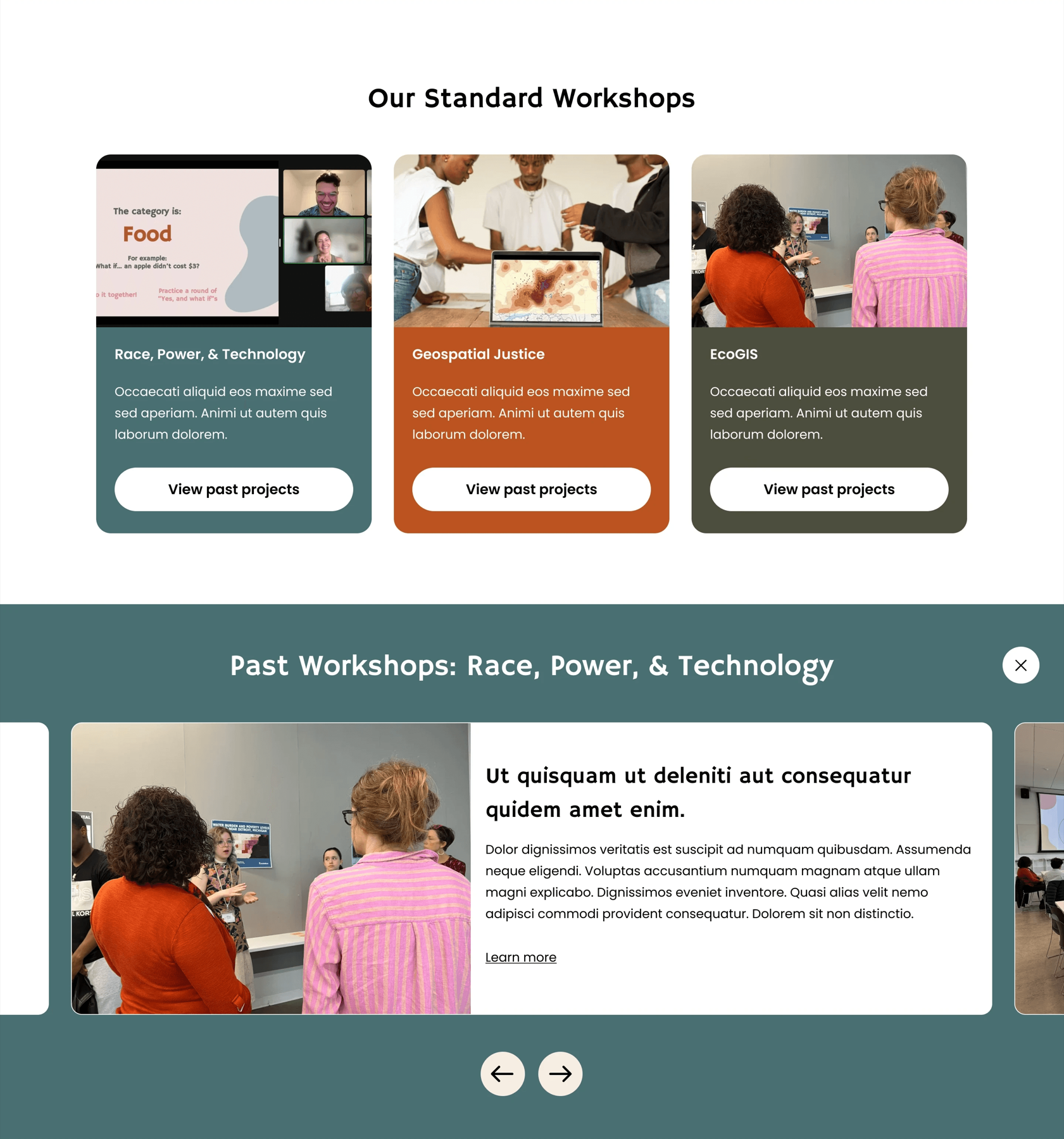 Workshops low-fidelity design overview